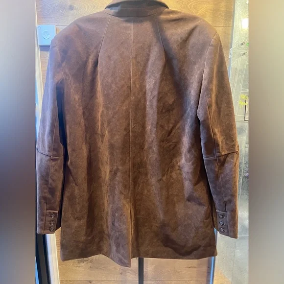 🧥 We The Free by Free People Oversized Faux Suede Blazer - Brown (Size L/G) - Picture 2 of 4